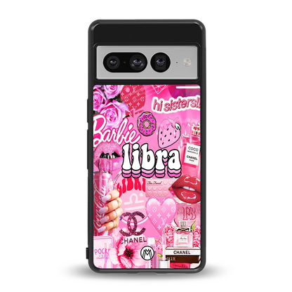 libra aesthetic collage back phone cover | glass case for google pixel 7 pro