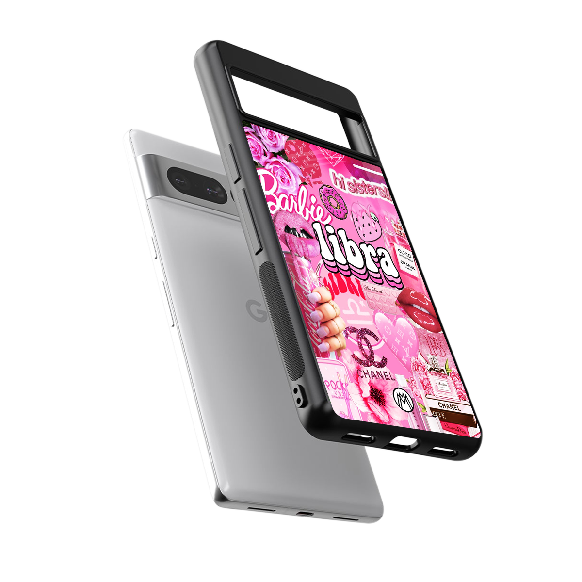 libra aesthetic collage back phone cover | glass case for google pixel 7 pro