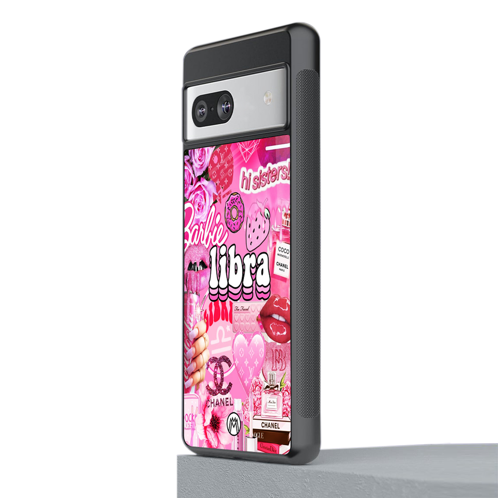 libra aesthetic collage back phone cover | glass case for Google Pixel 7