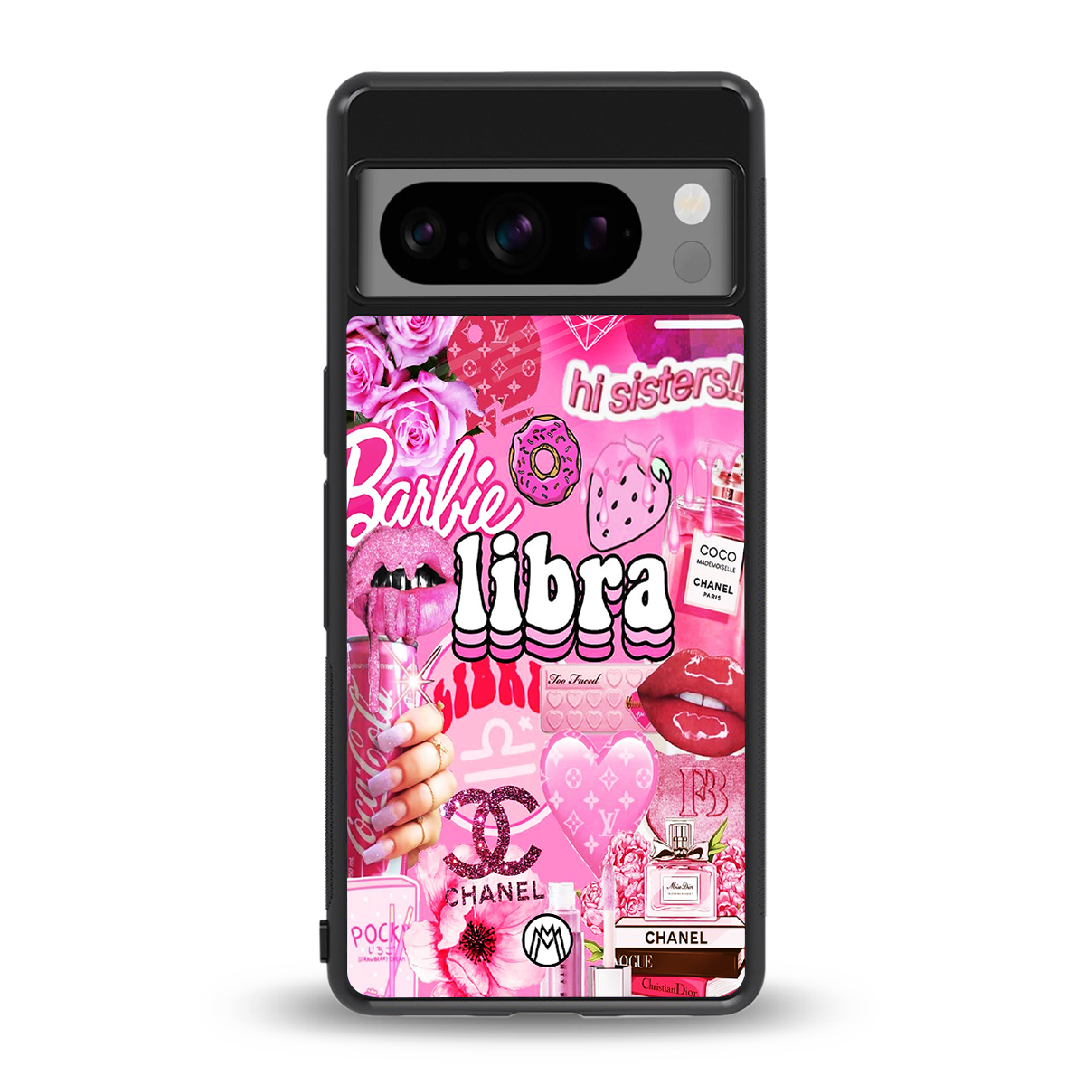 libra aesthetic collage back phone cover | glass case for google pixel 8 pro