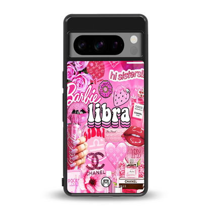 libra aesthetic collage back phone cover | glass case for google pixel 8 pro