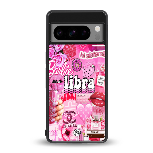 libra aesthetic collage back phone cover | glass case for google pixel 8 pro