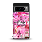 libra aesthetic collage back phone cover | glass case for google pixel 8 pro