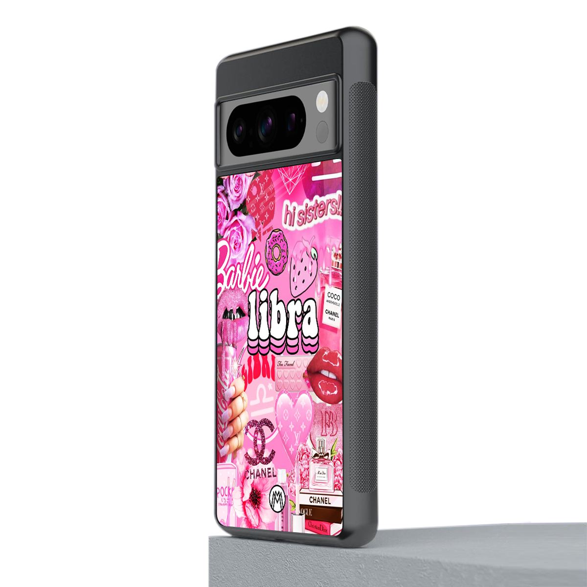 libra aesthetic collage back phone cover | glass case for google pixel 8 pro