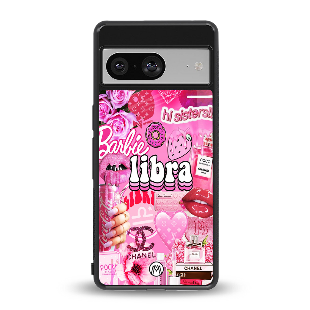 libra aesthetic collage back phone cover | glass case for Google Pixel 8