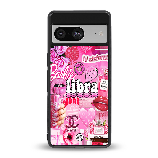 libra aesthetic collage back phone cover | glass case for Google Pixel 8