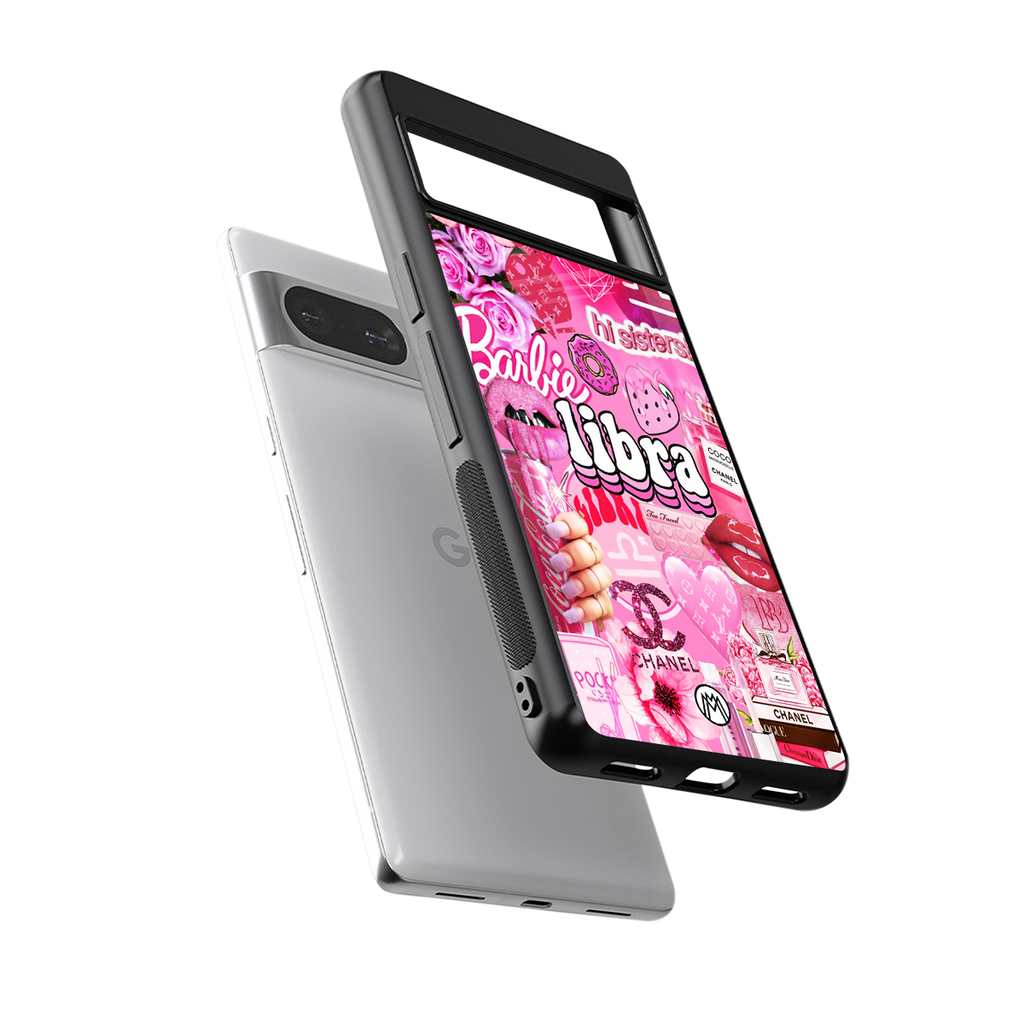 libra aesthetic collage back phone cover | glass case for Google Pixel 8