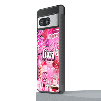 libra aesthetic collage back phone cover | glass case for Google Pixel 8