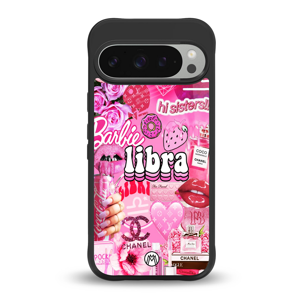 libra aesthetic collage back phone cover | glass case for google pixel 9 pro