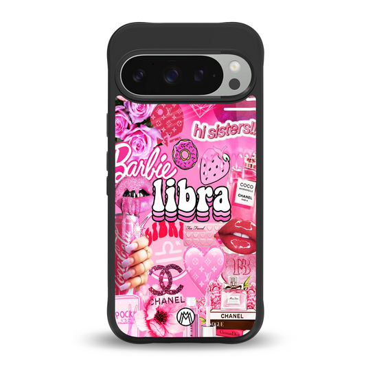 libra aesthetic collage back phone cover | glass case for google pixel 9 pro xl