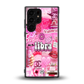 libra aesthetic collage back phone cover | glass case for samsung galaxy s23 ultra