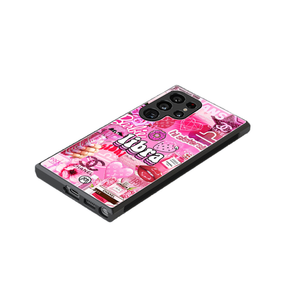 libra aesthetic collage back phone cover | glass case for samsung galaxy s24 ultra