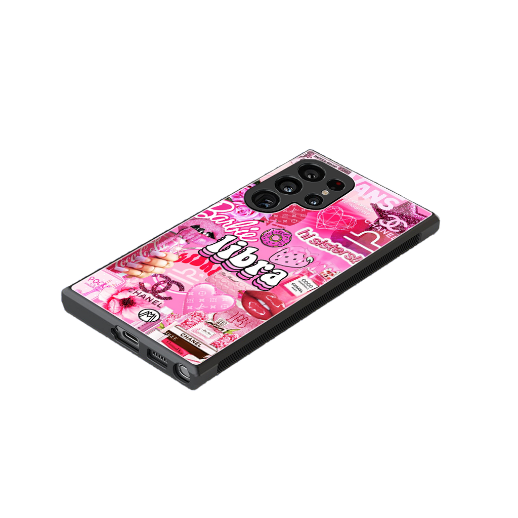 libra aesthetic collage back phone cover | glass case for samsung galaxy s23 ultra