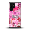 libra aesthetic collage back phone cover | glass case for samsung galaxy s25 ultra