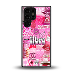 libra aesthetic collage back phone cover | glass case for samsung galaxy s25 ultra