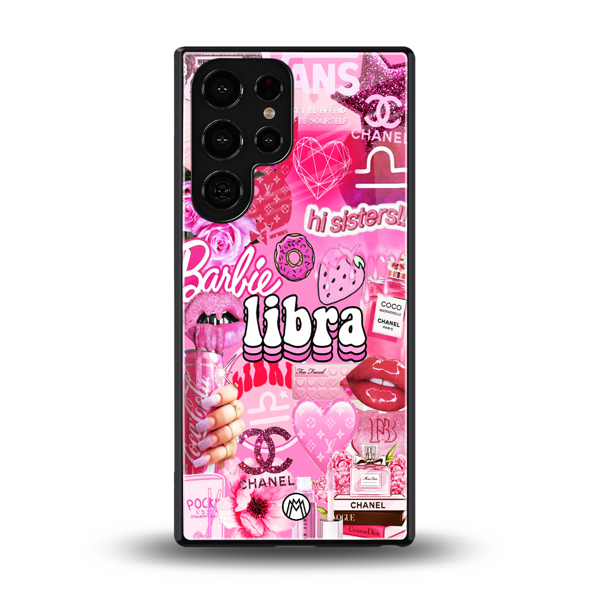 libra aesthetic collage back phone cover | glass case for samsung galaxy s25 ultra