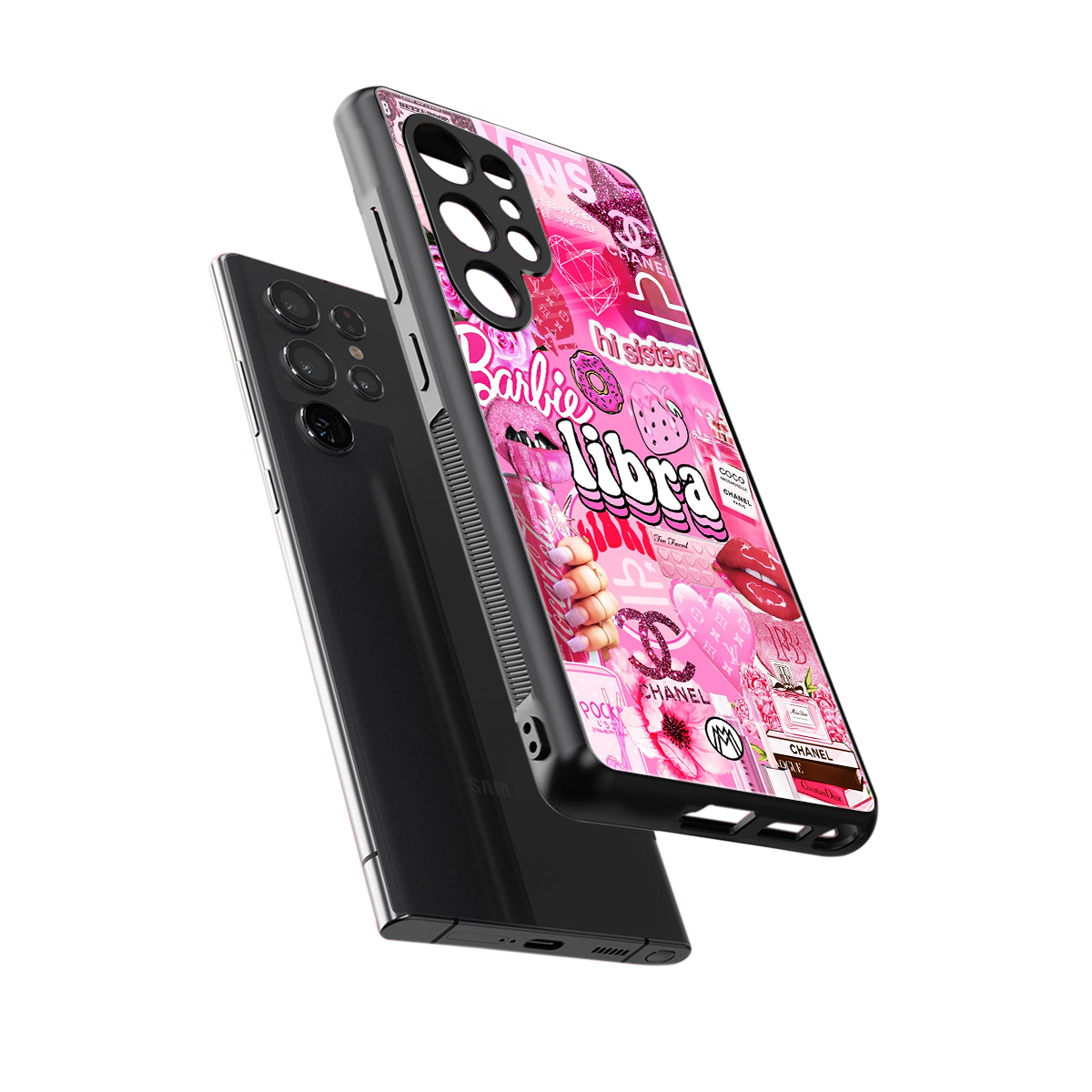 libra aesthetic collage back phone cover | glass case for samsung galaxy s25 ultra