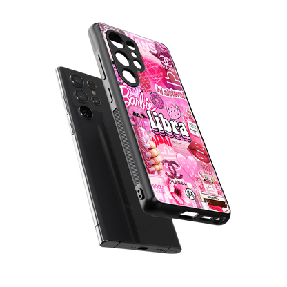libra aesthetic collage back phone cover | glass case for samsung galaxy s25 ultra