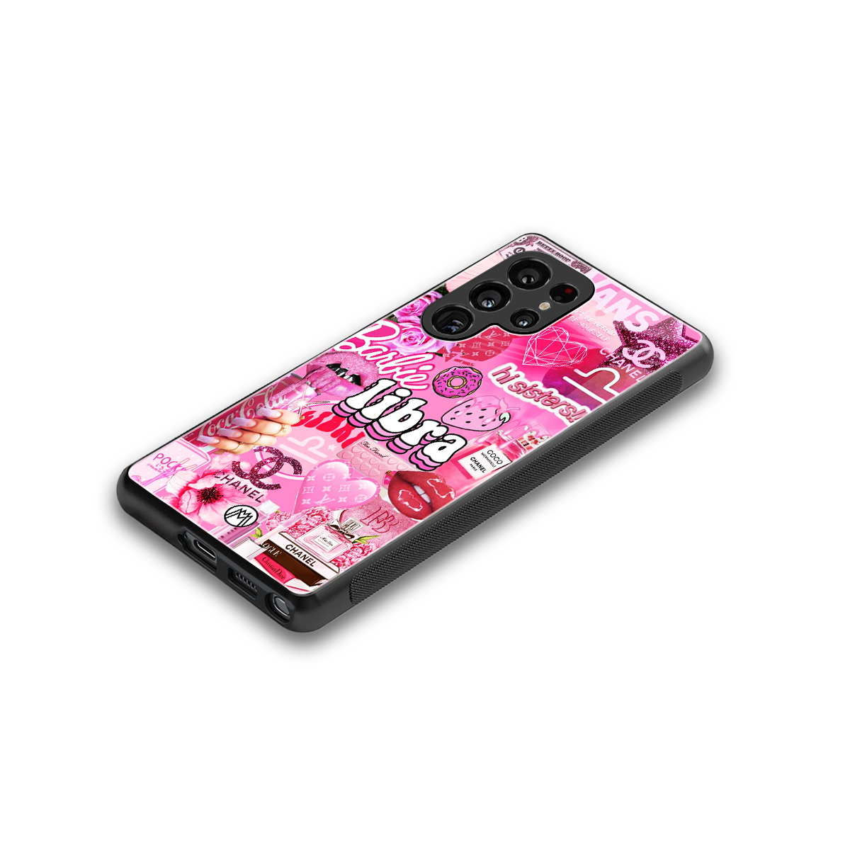libra aesthetic collage back phone cover | glass case for samsung galaxy s25 ultra