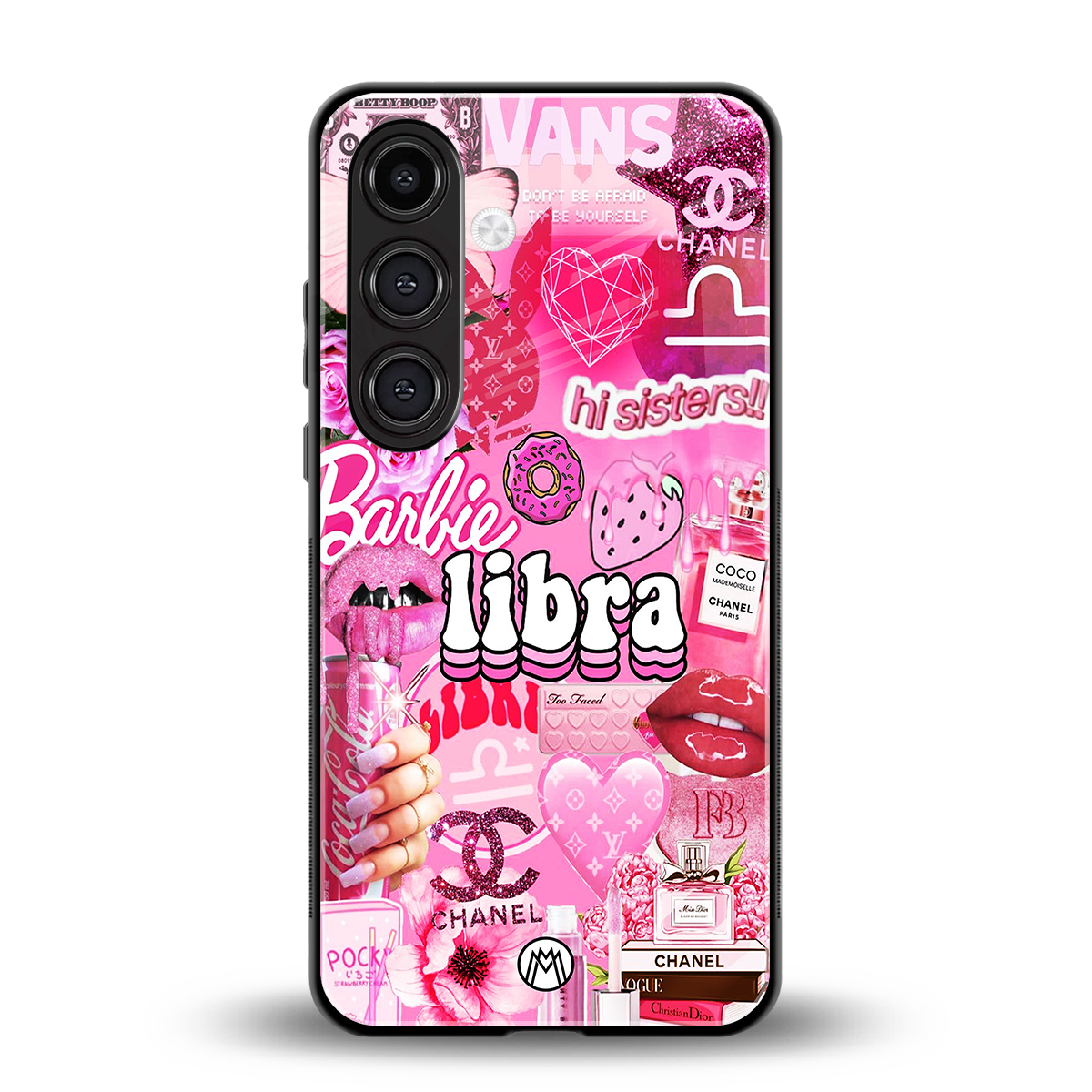 libra aesthetic collage back phone cover | glass case for samsung galaxy s24 fe