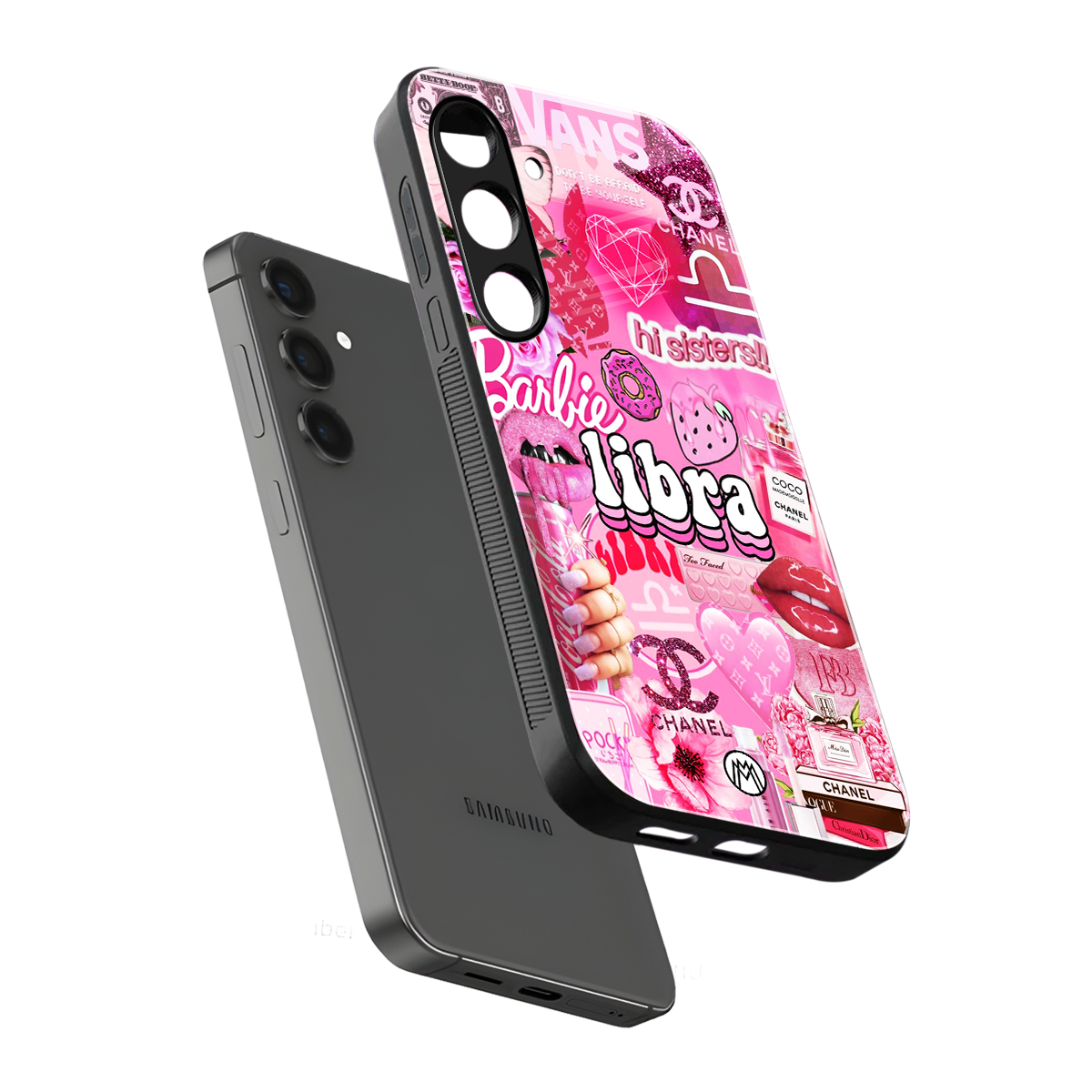 libra aesthetic collage back phone cover | glass case for samsung galaxy s24 fe