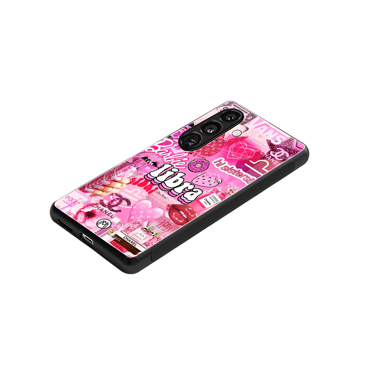 libra aesthetic collage back phone cover | glass case for samsung galaxy s24 fe