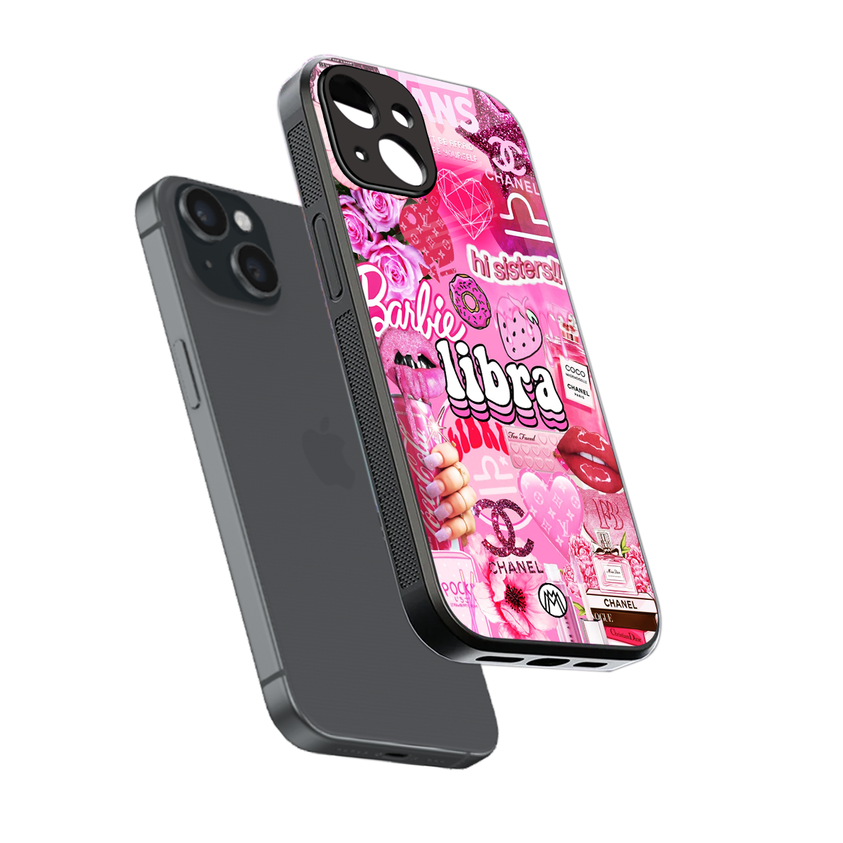 libra aesthetic collage back phone cover | glass case for iphone 15