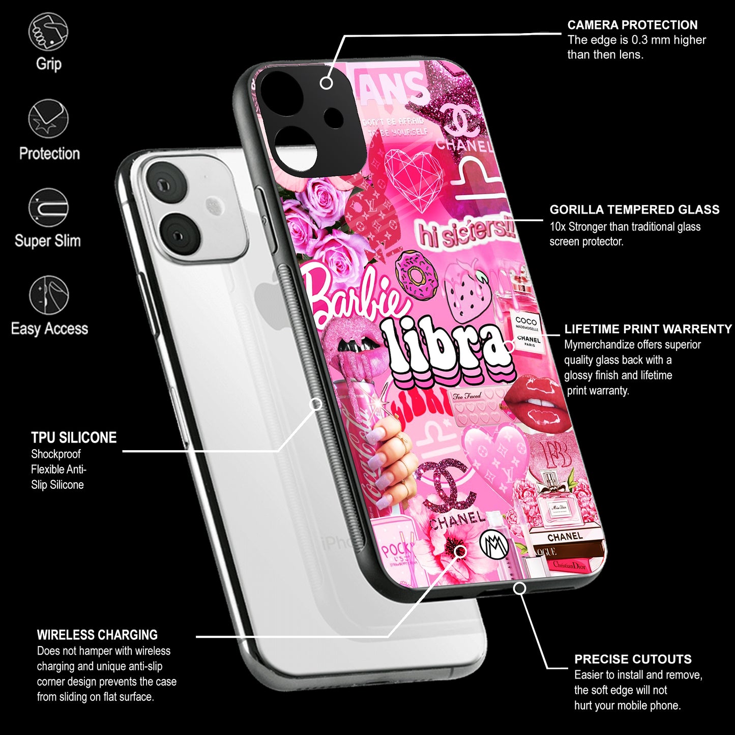 Libra Aesthetic Collage Phone Cover | Glass Case