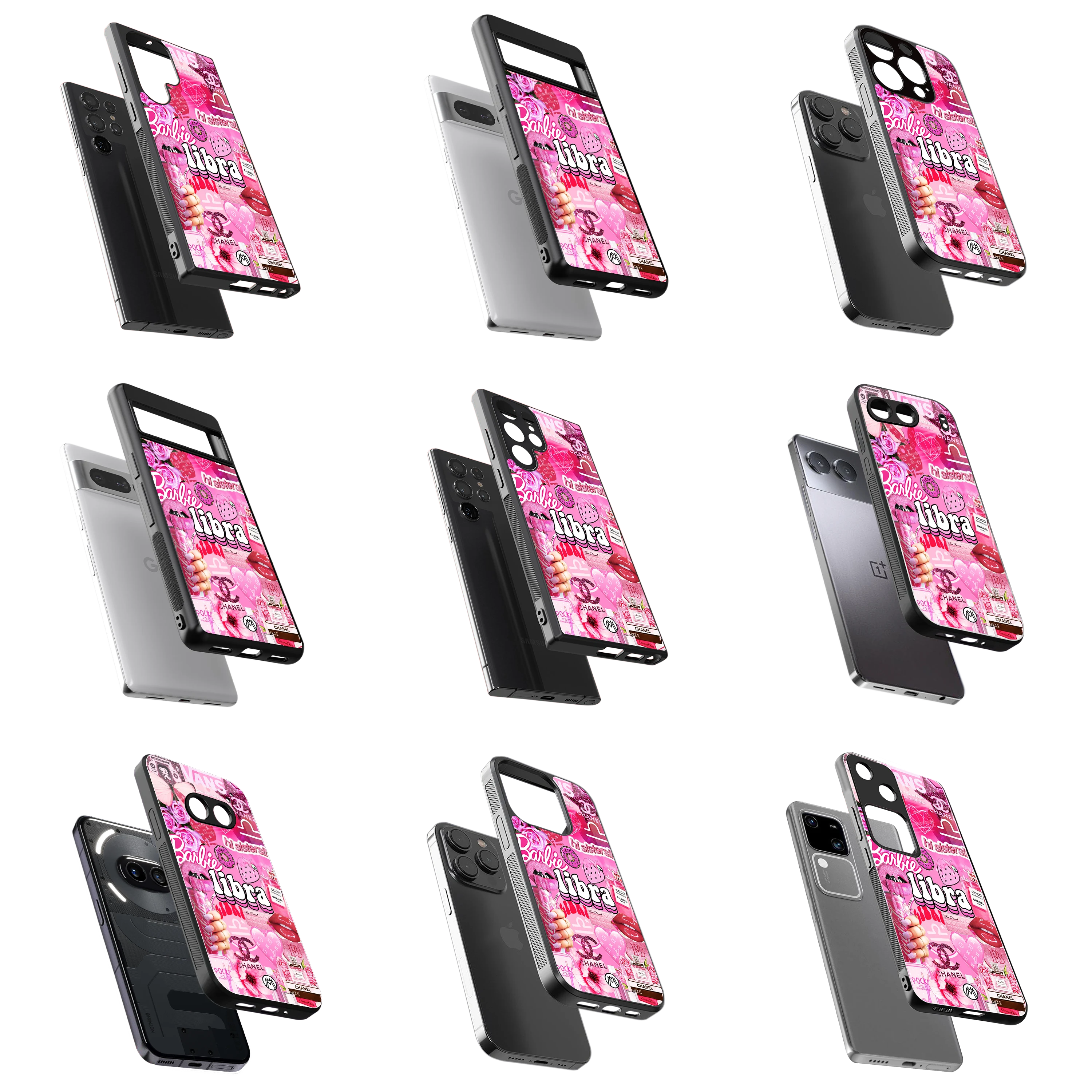 Durable Glass Back Mobile Case for iPhone, Samsung, OnePlus, Google Pixel, Redmi, Vivo, Oppo
