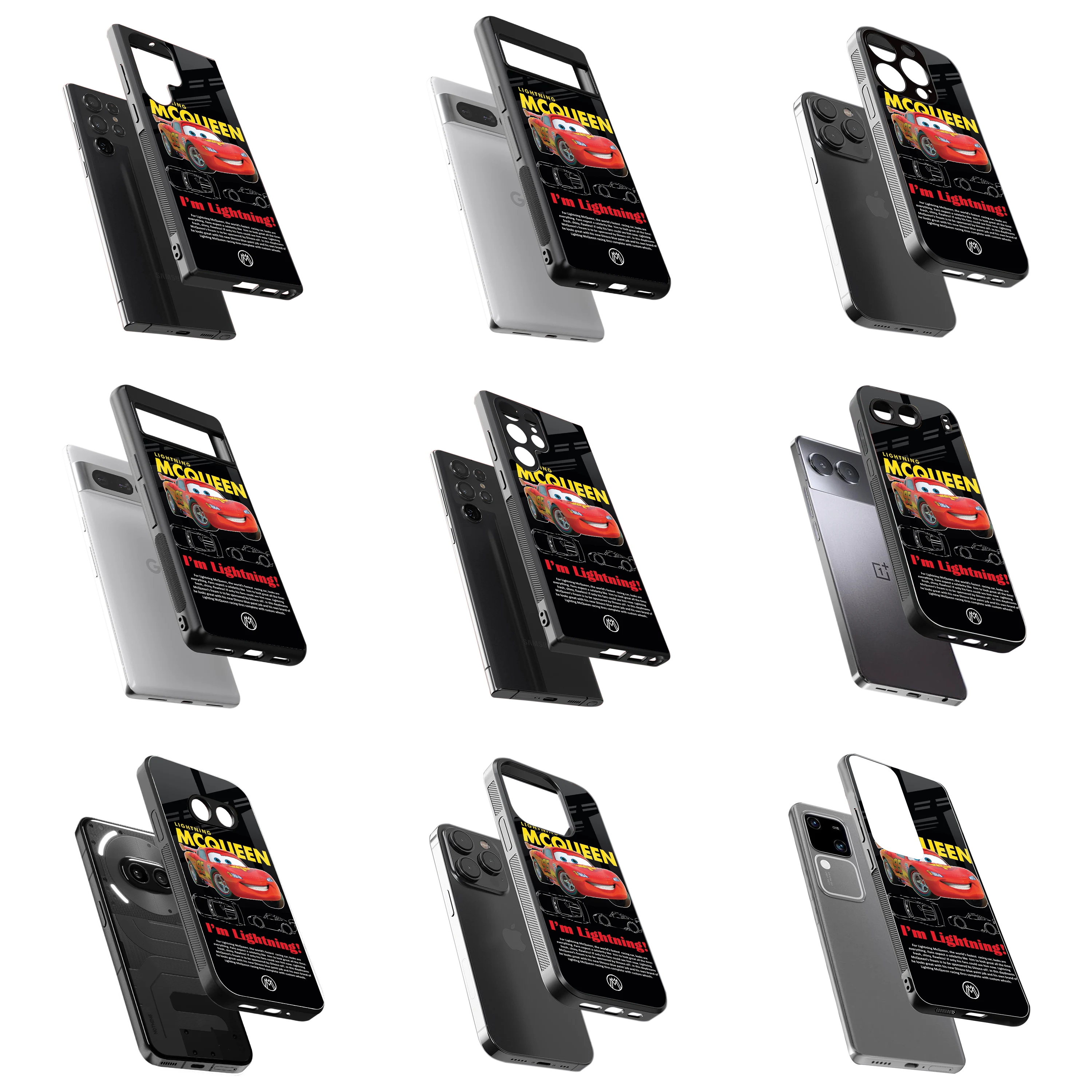 Durable Glass Back Mobile Case for iPhone, Samsung, OnePlus, Google Pixel, Redmi, Vivo, Oppo