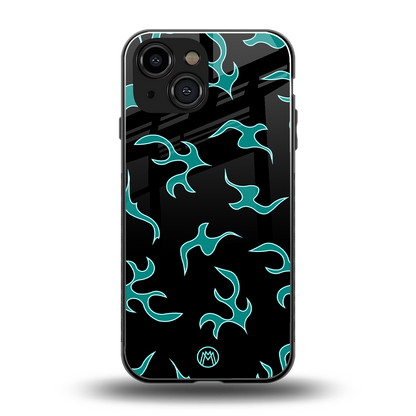 lil blue flames back phone cover | glass case for iphone 13 mini