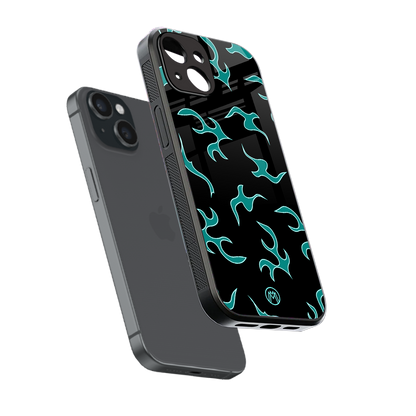 lil blue flames back phone cover | glass case for iphone 13 mini
