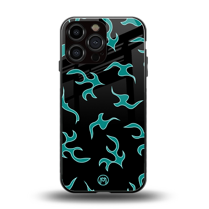 lil blue flames back phone cover | glass case for iphone 13 pro max