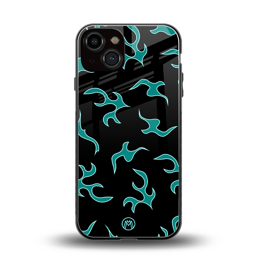 lil blue flames back phone cover | glass case for iphone 13