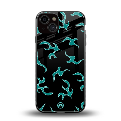 lil blue flames back phone cover | glass case for iphone 13