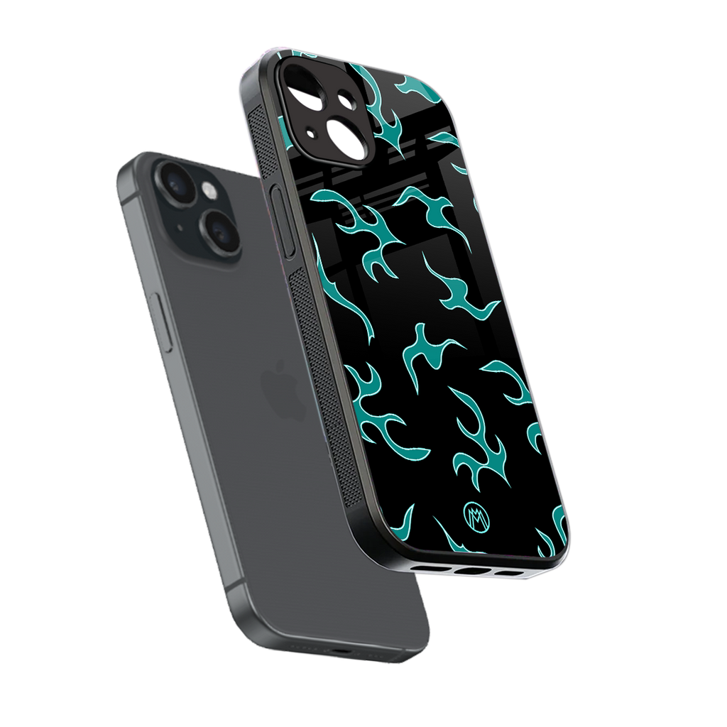 lil blue flames back phone cover | glass case for iphone 13
