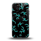 lil blue flames back phone cover | glass case for iphone 15 plus