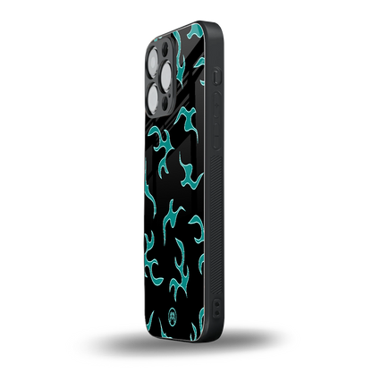 lil blue flames back phone cover | glass case for iphone 14 pro max