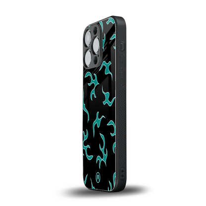 lil blue flames back phone cover | glass case for iphone 15 pro