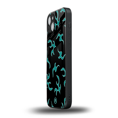 lil blue flames back phone cover | glass case for iphone 15