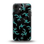 lil blue flames back phone cover | glass case for iphone 16 plus