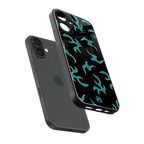 lil blue flames back phone cover | glass case for iphone 16 plus