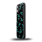 lil blue flames back phone cover | glass case for iphone 16 plus
