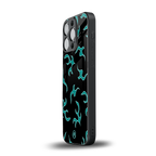 lil blue flames back phone cover | glass case for iphone 16 pro