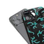 lil blue flames back phone cover | glass case for iphone 14 pro max