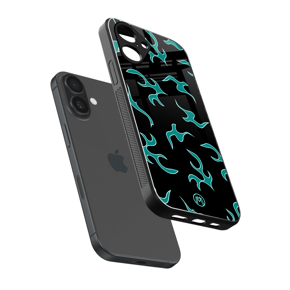 lil blue flames back phone cover | glass case for iphone 16