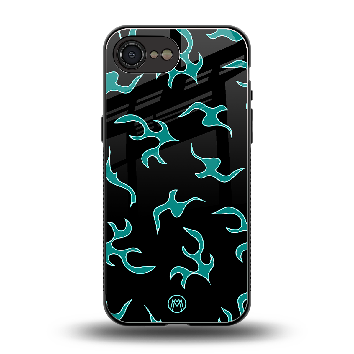 lil blue flames back phone cover | glass case for iphone 16e