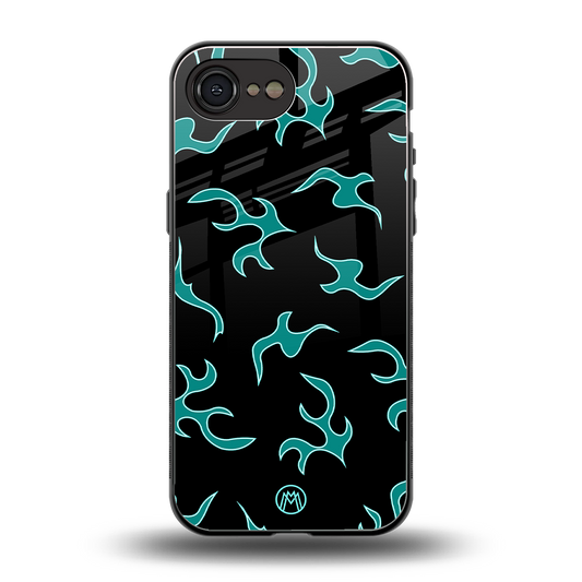 lil blue flames back phone cover | glass case for iphone 16e