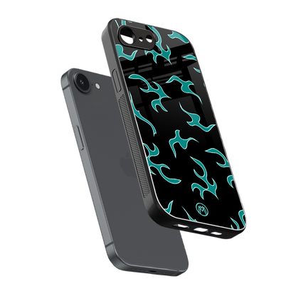 lil blue flames back phone cover | glass case for iphone 16e