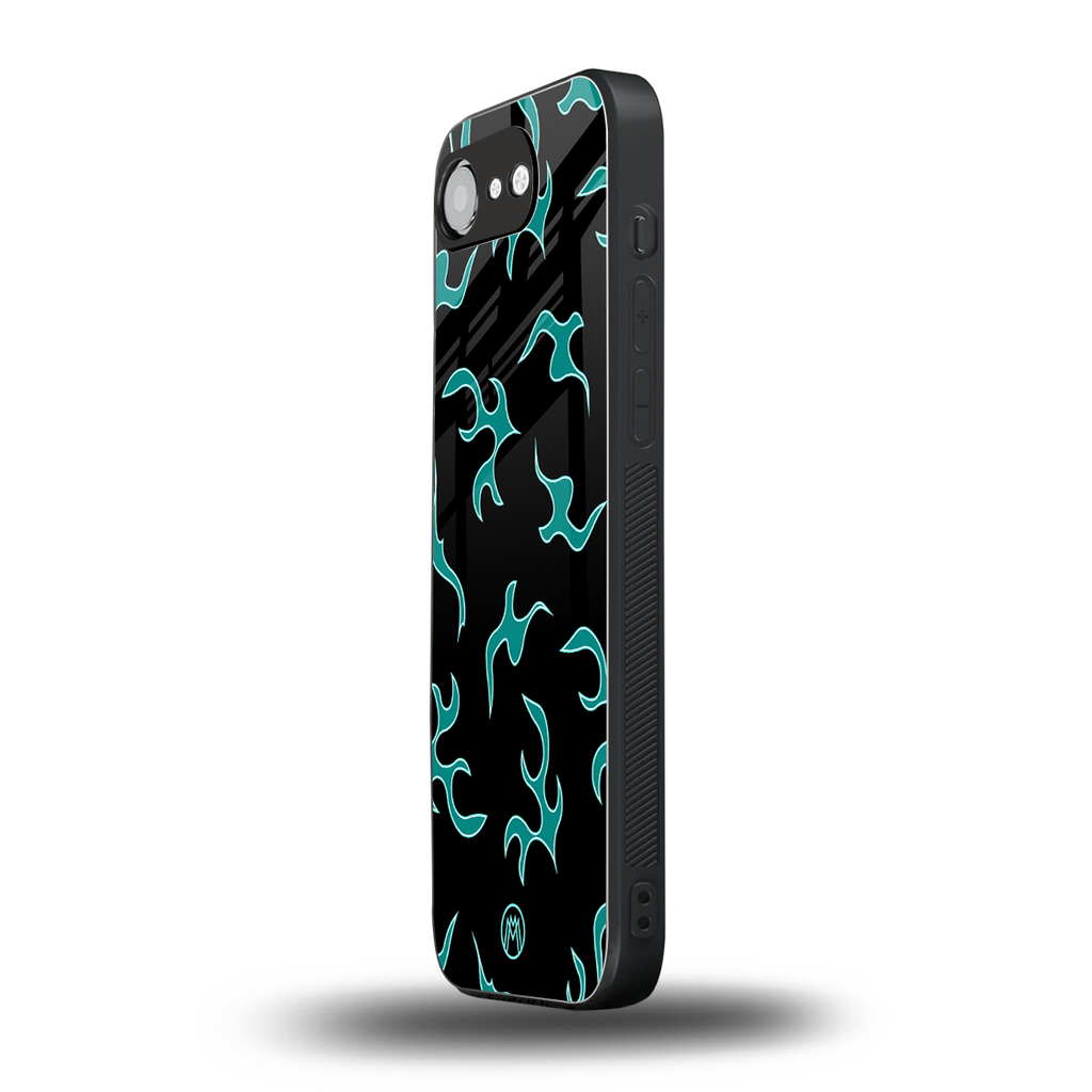 lil blue flames back phone cover | glass case for iphone 16e